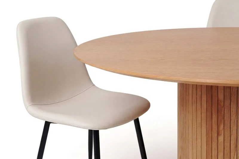 Kopparbo rund spisegruppe 180 cm eik med 8 Nibe-spisestoler - Eik - Møbler - Bord - Spisegrupper