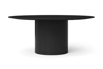 Kopparbo rund spisegruppe 180 cm svart med 8 Tyrö-spisestoler - Svart - Møbler - Bord - Spisegrupper