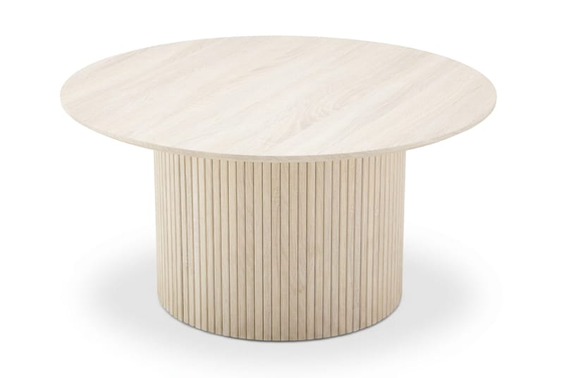 Kopparbo rundt sofabord 85 cm med tynn bordplate - Hvitlasert eik - Møbler - Bord - Sofabord