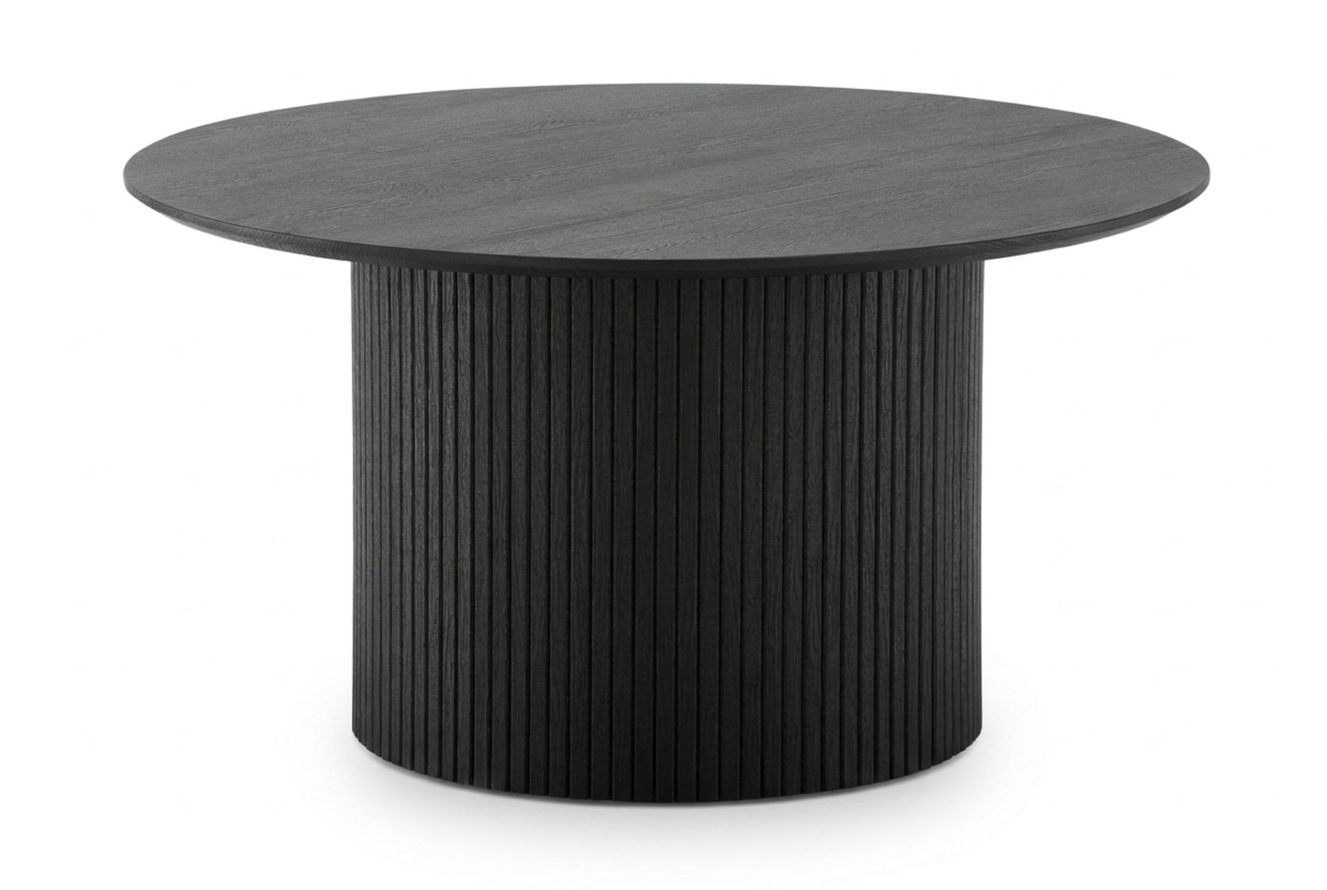 Kopparbo rundt sofabord 85 cm med tynn bordplate - Svartlasert eik