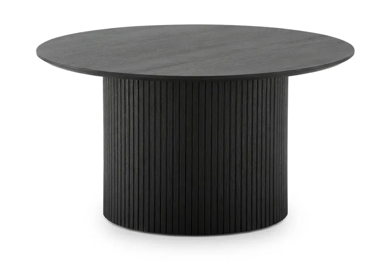 Kopparbo rundt sofabord 85 cm med tynn bordplate, Svartlasert eik