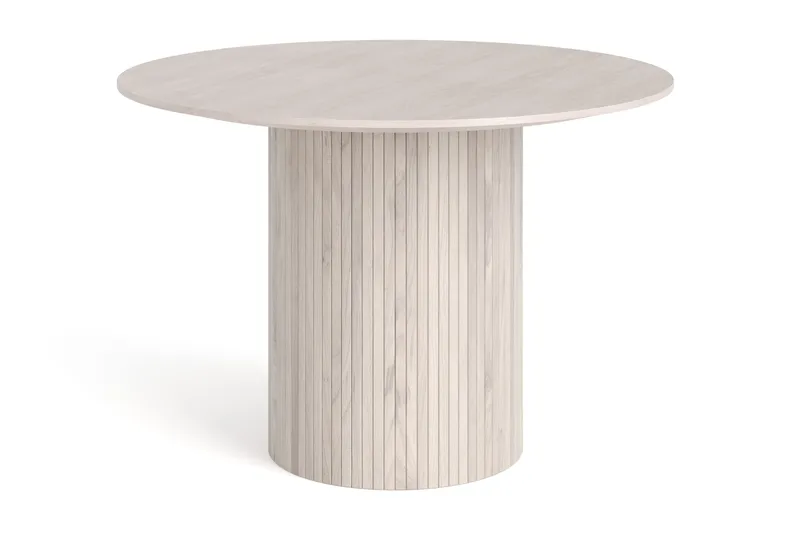 Kopparbo rundt spisebord 110 cm finér, Hvitlasert