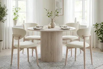Kopparbo rundt spisebord 110 cm finér - Hvitlasert - Møbler - Bord - Spisebord & kjøkkenbord