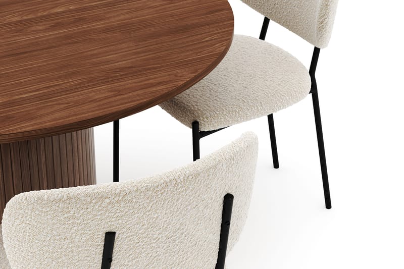 Kopparbo Rundt Spisebord 120 cm med 4 Gemmiano Stoler - Mørkebrun - Møbler - Bord - Spisegrupper