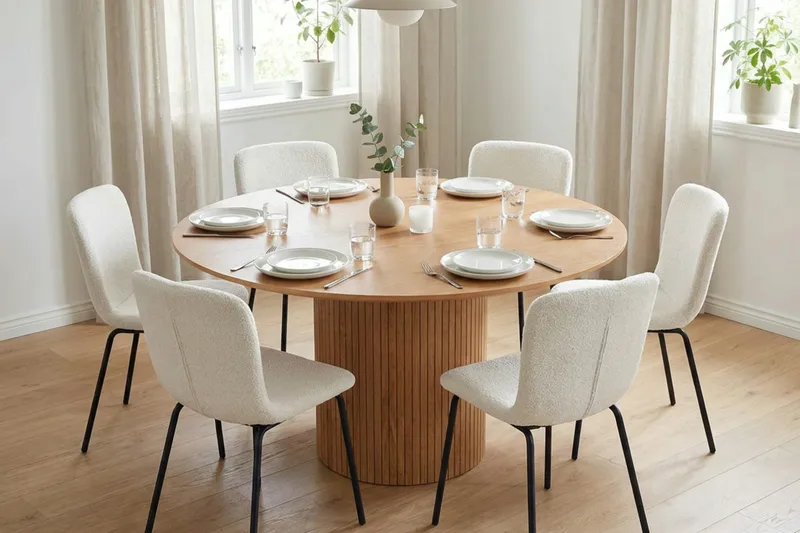Kopparbo rundt spisebord 130 cm finér - Eik - Møbler - Bord - Spisebord & kjøkkenbord