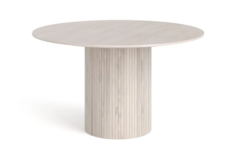 Kopparbo rundt spisebord 130 cm finér, Hvitlasert eik
