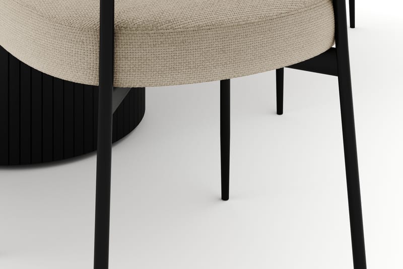 Kopparbo Rundt Spisebord 130 cm med 4 Sawako Stoler - Svart - Møbler - Bord - Spisegrupper
