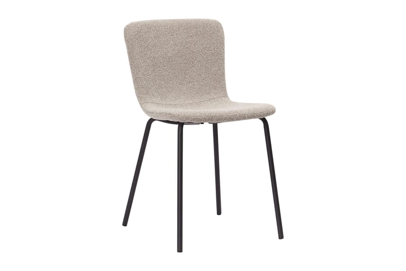 Kopparbo Rundt Spisebord 130 cm med 6 Katy Spisestoler - Svart tre / Greige Bouclé / Metallben Svart - Møbler - Bord - Spisegrupper