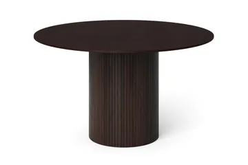 Kopparbo Rundt Spisebord 130 cm med Tre- og Røkt Eik-utseende - Mørkebrun - Møbler - Bord - Spisebord & kjøkkenbord