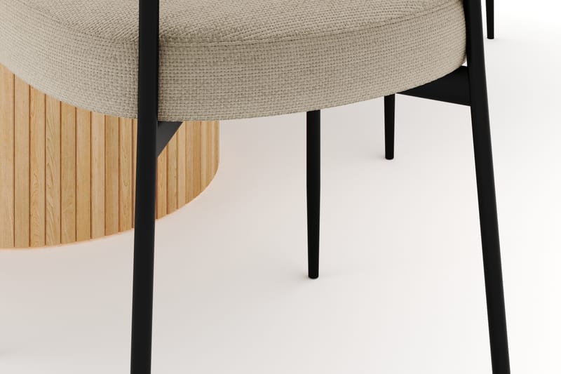 Kopparbo Rundt Spisebord 130 cm Uttrekkbart med 4 Sawako Stoler - Hvit - Møbler - Bord - Spisegrupper