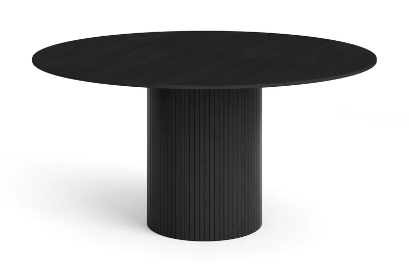 Kopparbo rundt spisebord 150 cm finér, Svartbeiset eik