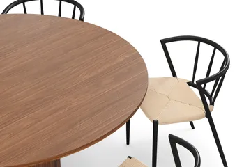 Kopparbo Rundt Spisebord 150 cm med 6 Winston Spisestoler - Valnøtt - Møbler - Bord - Spisegrupper