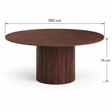 Kopparbo rundt spisebord 180 cm finer - Valnøtt - Møbler - Bord - Spisebord & kjøkkenbord