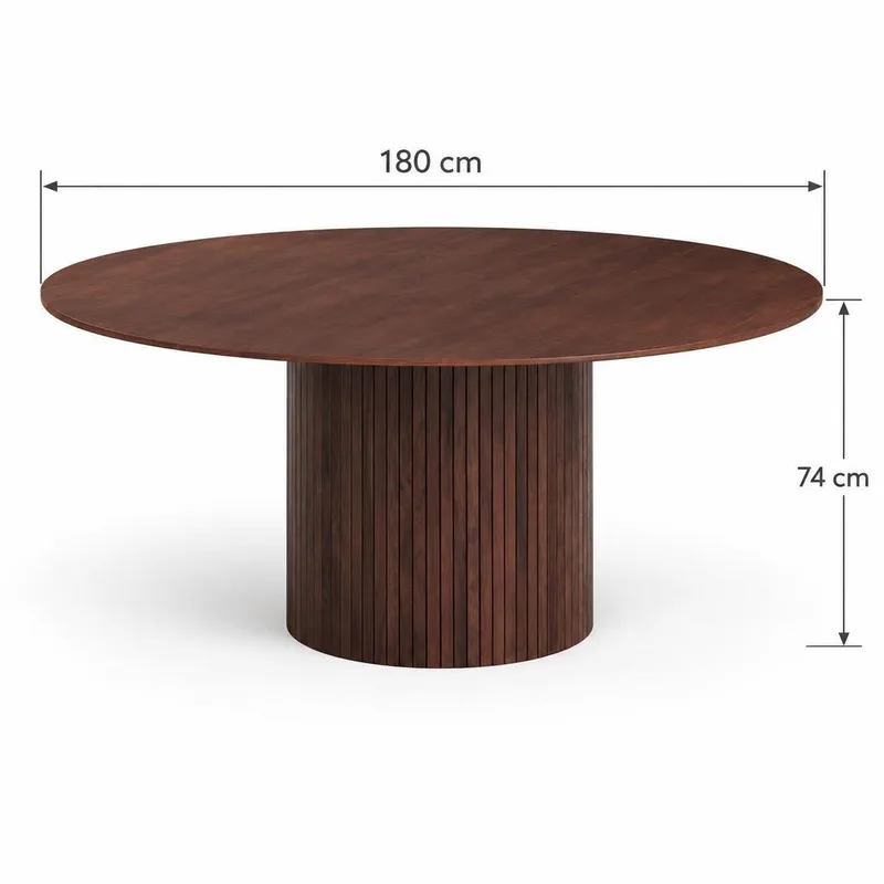 Kopparbo rundt spisebord 180 cm finer - Valnøtt - Møbler - Bord - Spisebord & kjøkkenbord