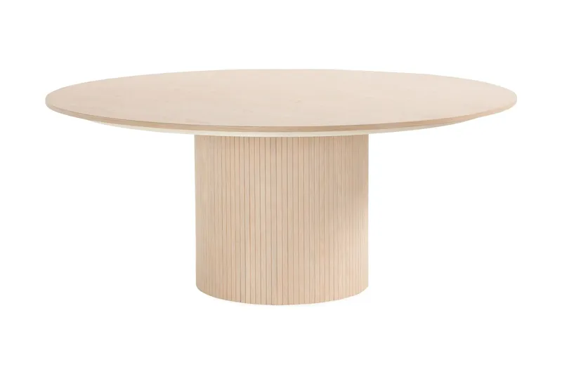 Kopparbo rundt spisebord 180 cm hvitlasert med 6 Reciclar spisestoler - Møbler - Bord - Spisegrupper