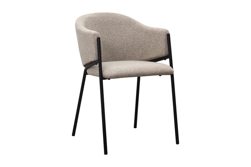 Kopparbo Rundt Spisebord 180 cm med 6 Filip Spisestoler - Valnøtt / Taupe Bouclé - Møbler - Bord - Spisegrupper
