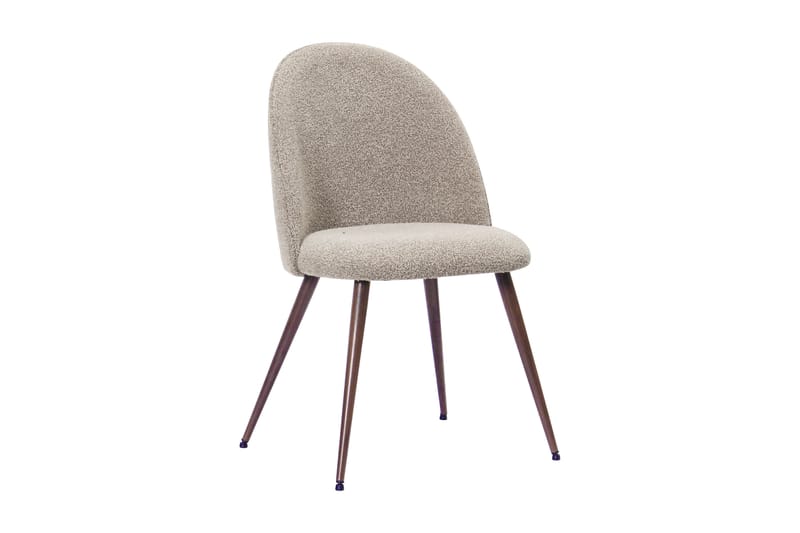 Kopparbo Rundt Spisebord 180 cm med 6 Nibe Plus Spisestoler - Valnøtt / Greige Bouclé / Metallben Valnøtt - Møbler - Bord - Spisegrupper