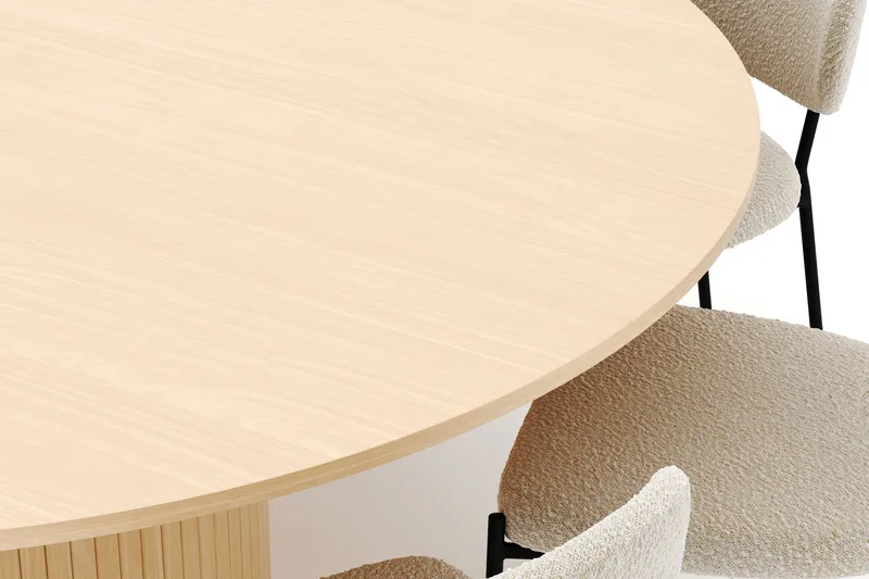 Kopparbo Rundt Spisebord 180 cm med 8 Gemmiano Stoler - Hvitlasert - Møbler - Bord - Spisegrupper