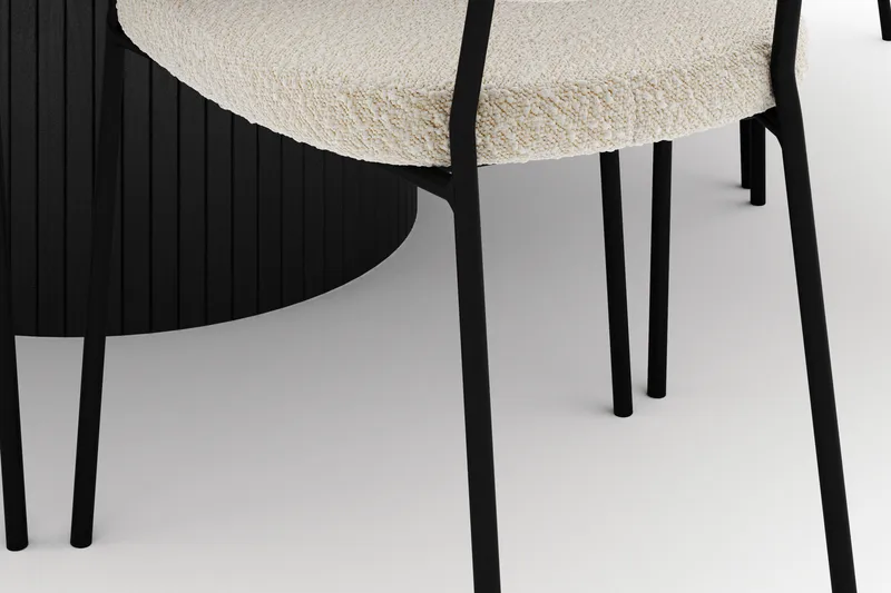 Kopparbo Rundt Stort Spisebord 180 cm med 8 Gemmiano Stoler - Svart - Møbler - Bord - Spisegrupper