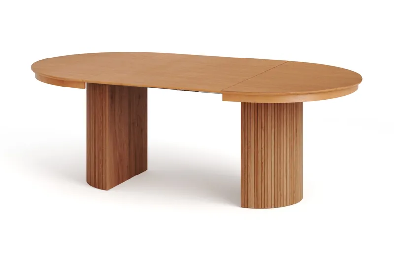 Kopparbo rundt uttrekkbart spisebord 120–220 cm finér, Eik