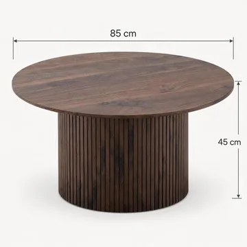Kopparbo sofabord rundt 85 cm med tynn bordplate - Valnøtt - Møbler - Bord - Sofabord