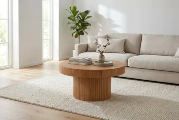 Kopparbo sofabord rundt 85 cm tykk bordplate - Eik - Møbler - Bord - Sofabord