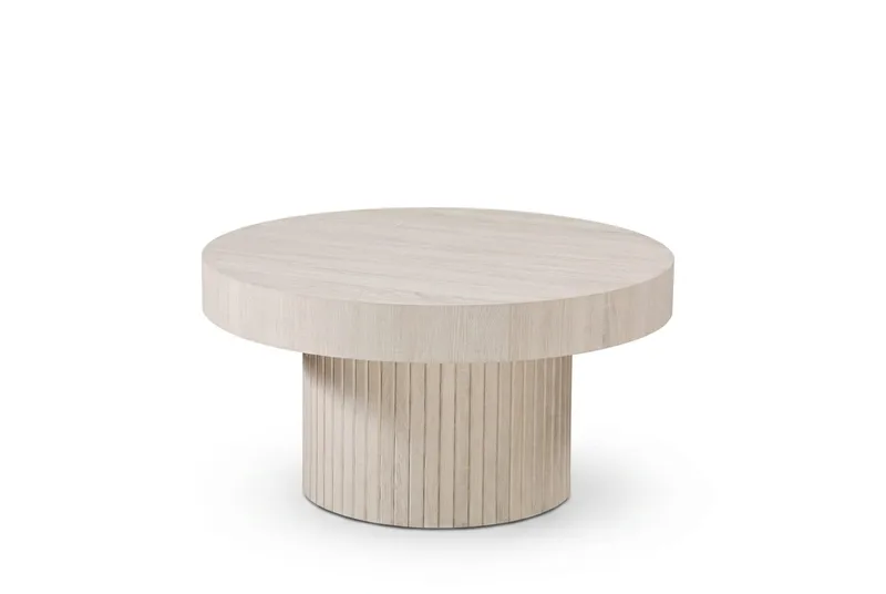 Kopparbo sofabord rundt 85 cm tykk bordplate - Hvitlasert - Møbler - Bord - Sofabord
