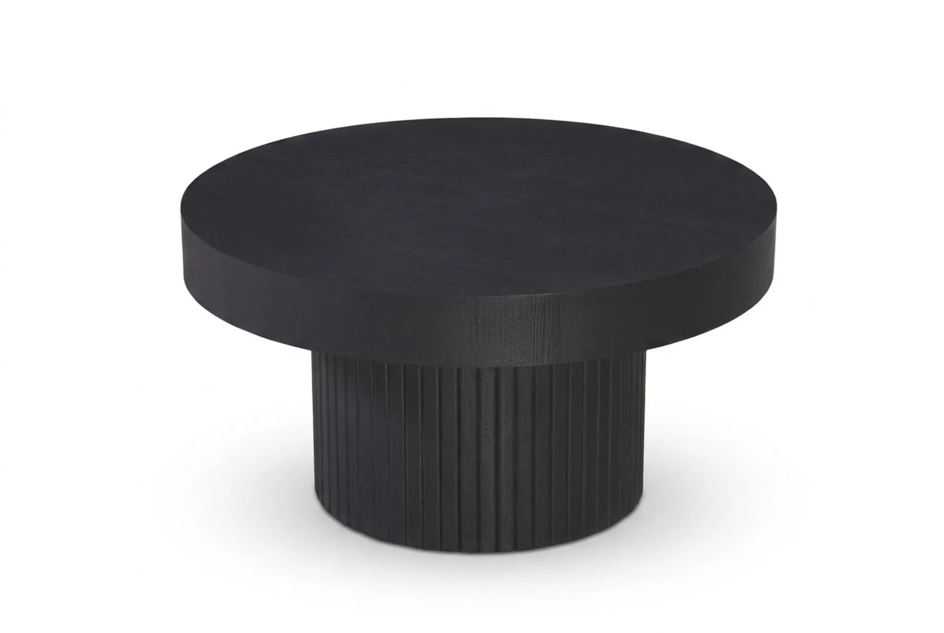 Kopparbo sofabord rundt 85 cm tykk bordplate - Svartbeiset eik