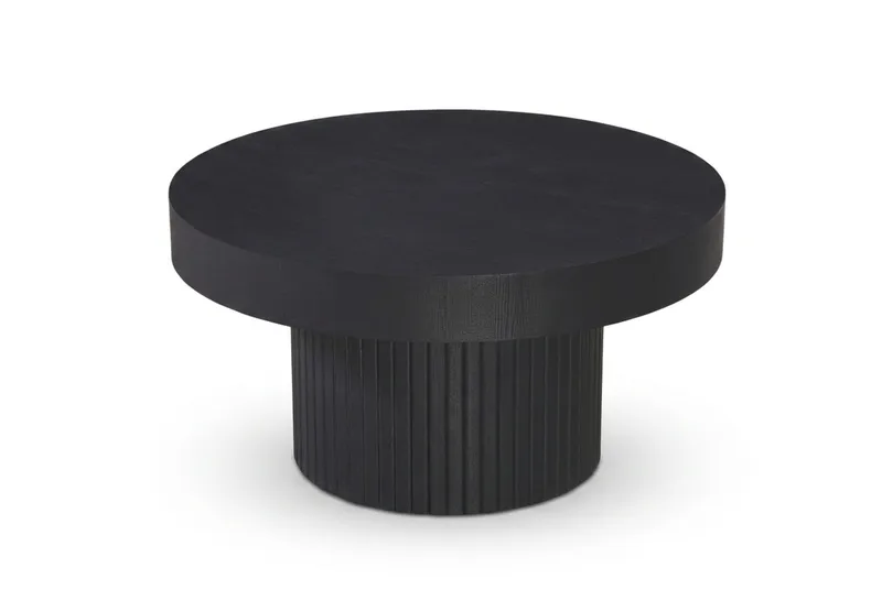 Kopparbo sofabord rundt 85 cm tykk bordplate, Svartbeiset eik