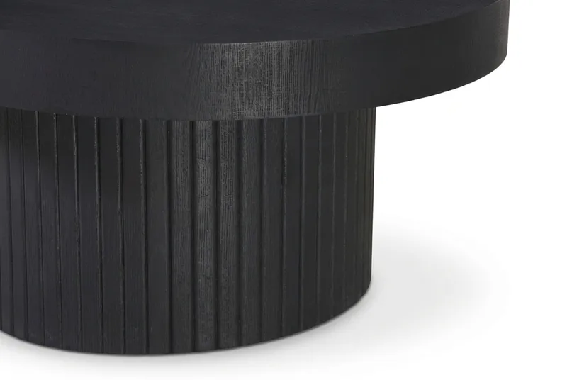 Kopparbo sofabord rundt 85 cm tykk bordplate - Svartbeiset eik - Møbler - Bord - Sofabord