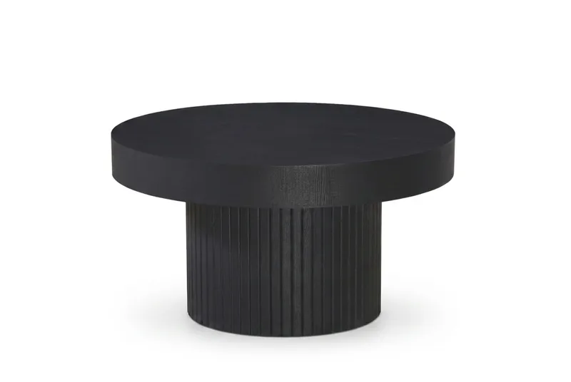 Kopparbo sofabord rundt 85 cm tykk bordplate - Svartbeiset eik - Møbler - Bord - Sofabord