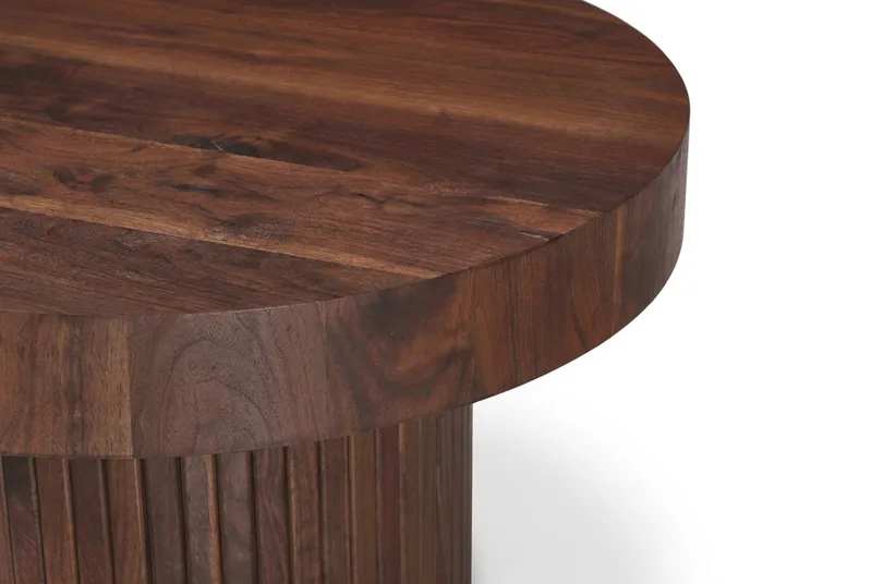 Kopparbo sofabord rundt 85 cm tykk bordplate - Valnøtt - Møbler - Bord - Sofabord