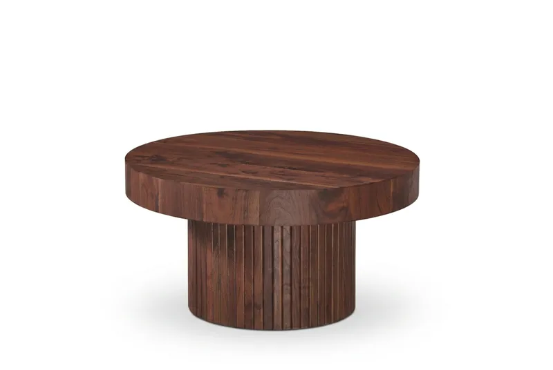 Kopparbo sofabord rundt 85 cm tykk bordplate - Valnøtt - Møbler - Bord - Sofabord