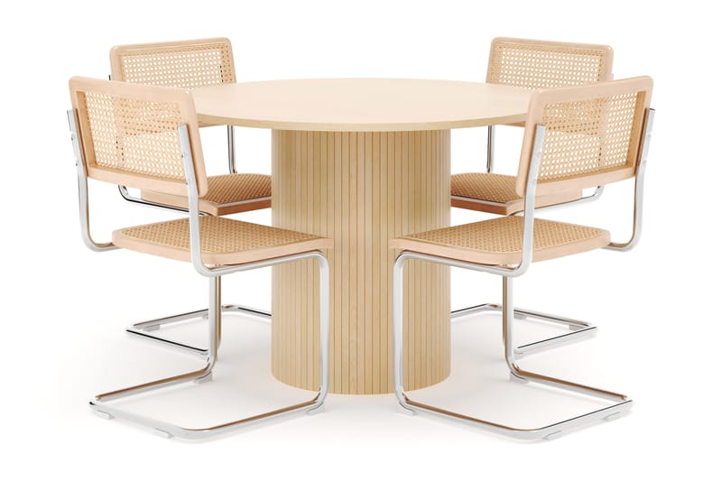 Kopparbo Spisebord 106 cm med 4 stk Build Matstkolar - Hvit - Møbler - Bord - Spisegrupper