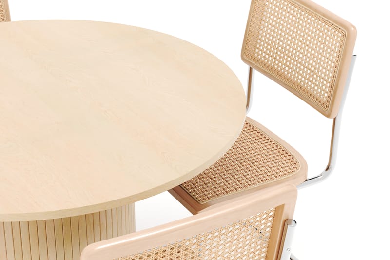 Kopparbo Spisebord 106 cm med 4 stk Build Matstkolar - Hvit - Møbler - Bord - Spisegrupper