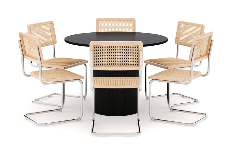 Kopparbo Spisebord 106 cm med 6 stk Build Matstkolar - Svart - Møbler - Bord - Spisegrupper