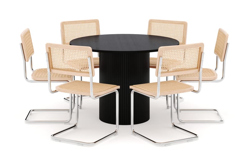 Kopparbo Spisebord 106 cm med 6 stk Build Matstkolar - Svart - Møbler - Bord - Spisegrupper