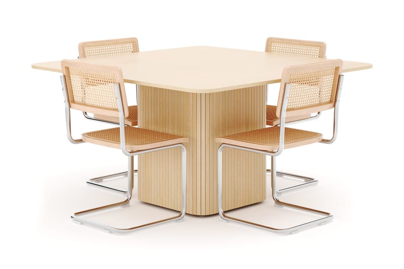 Kopparbo Spisebord 140 cm med 4 stk Build Matstkolar - Hvit - Møbler - Bord - Spisegrupper