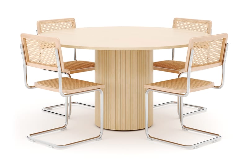 Kopparbo Spisebord 150 cm med 4 stk Build Matstkolar - Hvit - Møbler - Bord - Spisegrupper