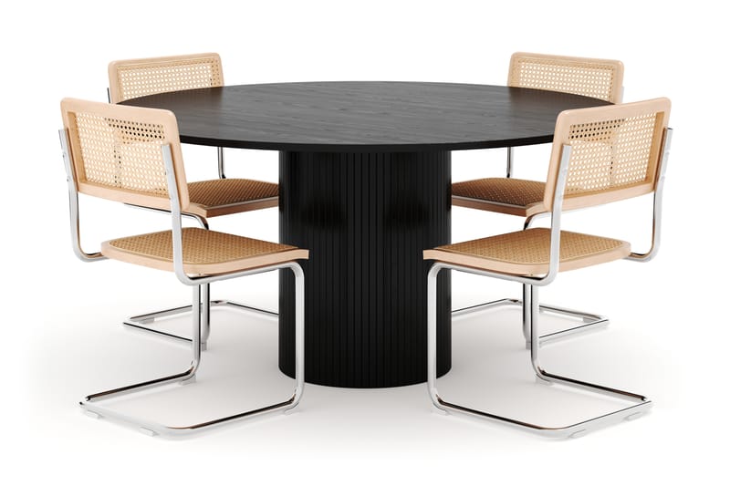 Kopparbo Spisebord 150 cm med 4 stk Build Matstkolar - Svart - Møbler - Bord - Spisegrupper