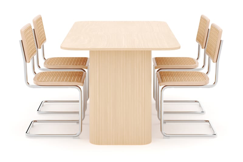 Kopparbo Spisebord 160-220 cm Forlengbart med 4 stk Build Matstkolar - Hvit - Møbler - Bord - Spisegrupper