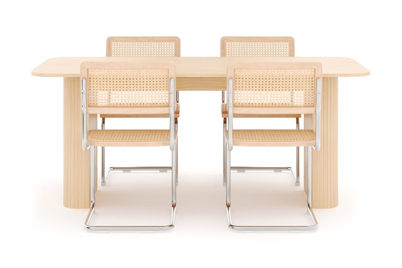 Kopparbo Spisebord 160-220 cm Forlengbart med 4 stk Build Matstkolar - Hvit - Møbler - Bord - Spisegrupper