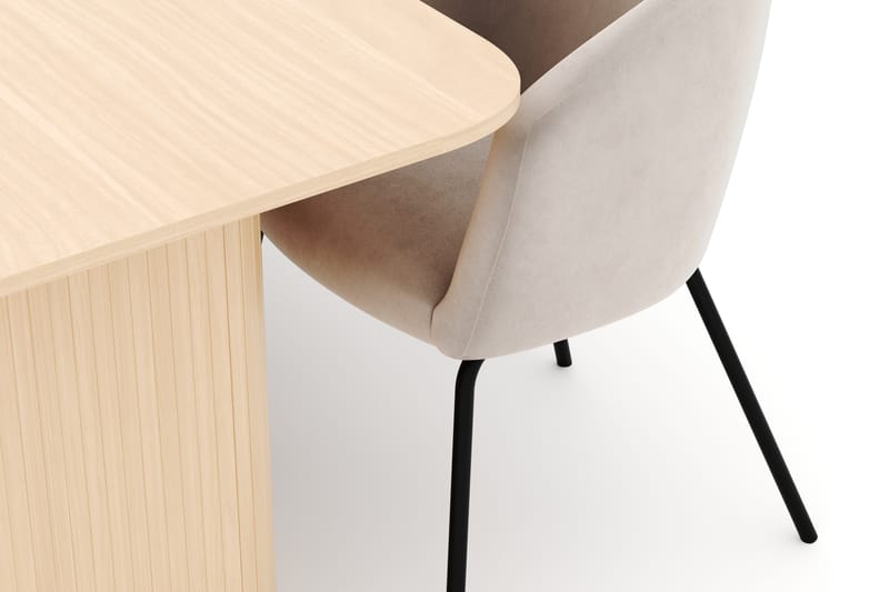 Kopparbo Spisebord 160-220 cm Uttrekkbart med 6 Berit Stoler - Hvit - Møbler - Bord - Spisegrupper