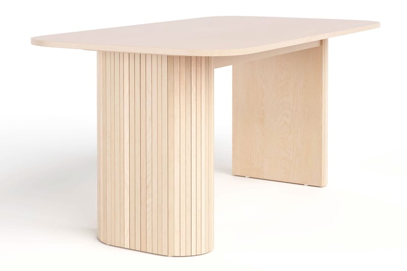 Kopparbo Spisebord 160 cm med 4 Filip Spisestoler - Hvit / Taupe Bouclé - Møbler - Bord - Spisegrupper