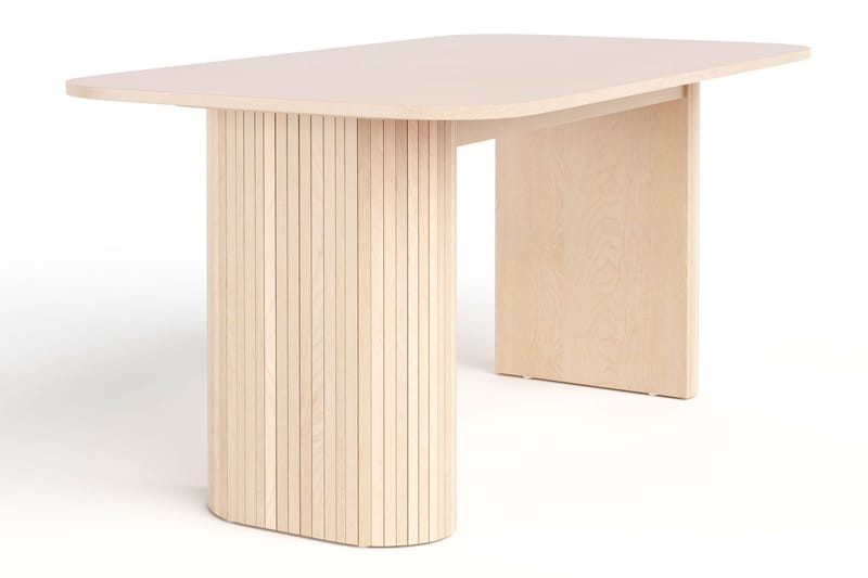 Kopparbo Spisebord 160 cm med 4 Filip Spisestoler - Hvit / Taupe Bouclé - Møbler - Bord - Spisegrupper