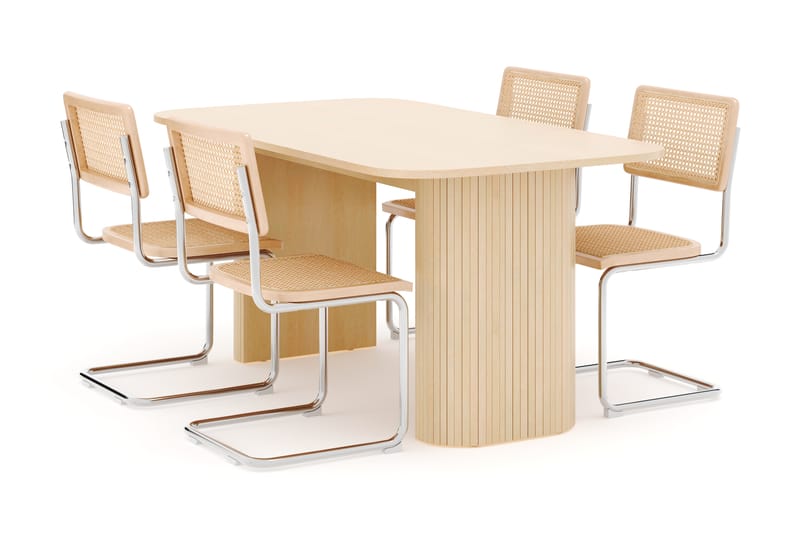 Kopparbo Spisebord 160 cm med 4 stk Build Matstkolar - Hvit - Møbler - Bord - Spisegrupper