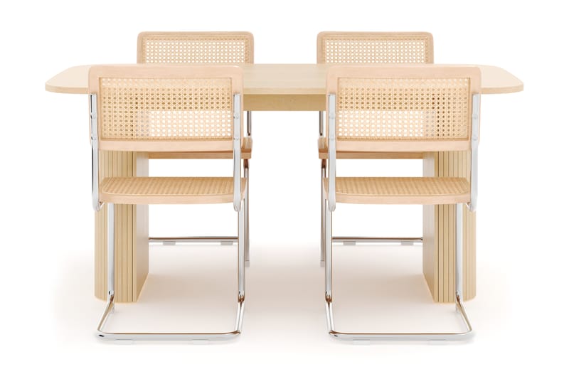 Kopparbo Spisebord 160 cm med 4 stk Build Matstkolar - Hvit - Møbler - Bord - Spisegrupper