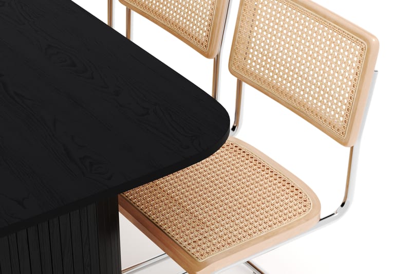 Kopparbo Spisebord 160 cm med 6 stk Build Matstkolar - Svart - Møbler - Bord - Spisegrupper