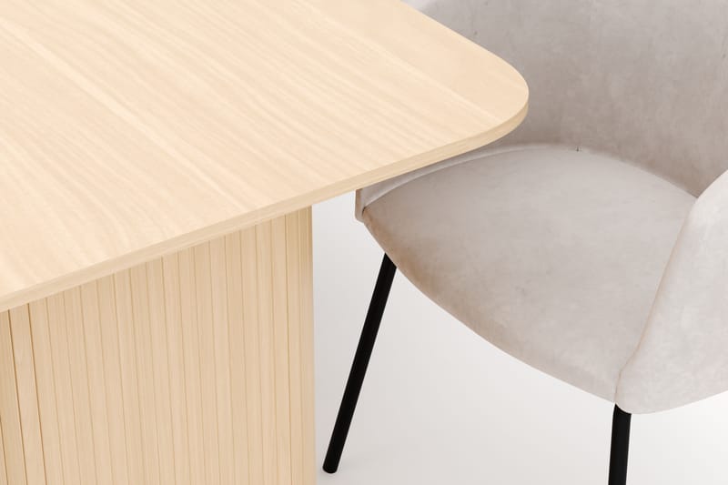 Kopparbo Spisebord 180-240 cm Uttrekkbart med 6 Berit Stoler - Hvit - Møbler - Bord - Spisegrupper