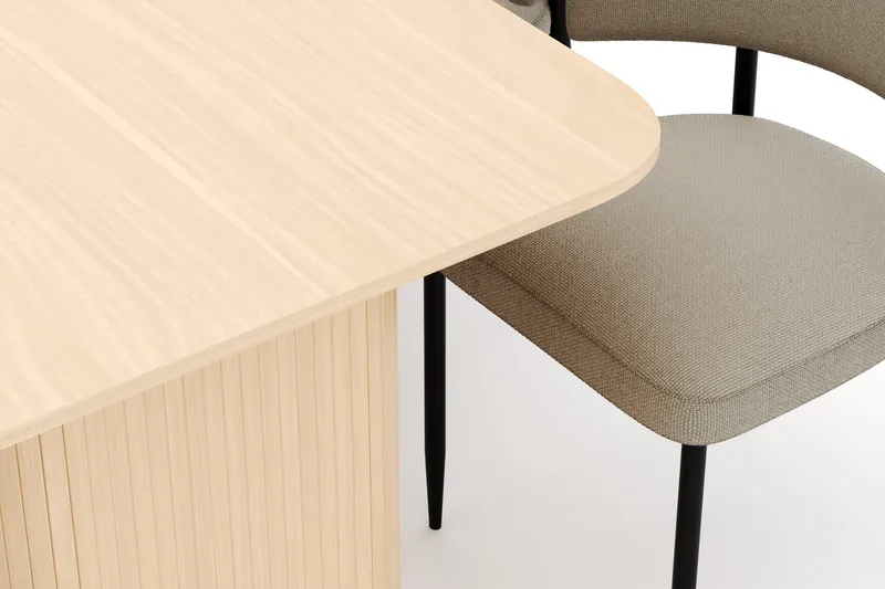 Kopparbo Spisebord 180-240 cm Uttrekkbart med 6 Sawako Stoler - Hvit - Møbler - Bord - Spisegrupper